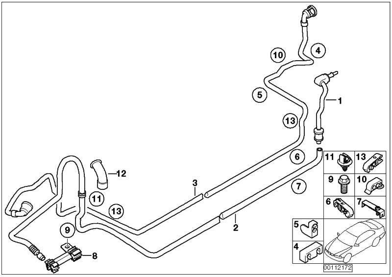 BMW本物の燃料フォワードライン（16126758054）| 16126758054