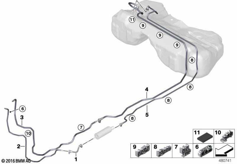 BMW背面の本物の燃料リターンライン（16127373600）| 16127373600