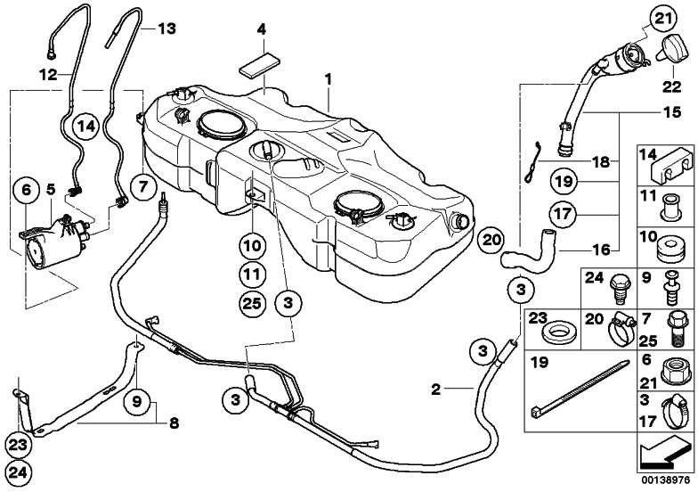 BMW本物の燃料ホースミニ（16136763840）| 16136763840