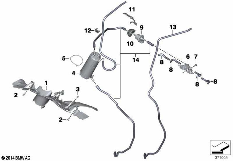 BMW換気ホースの本物のセット（16138557523）| 16138557523