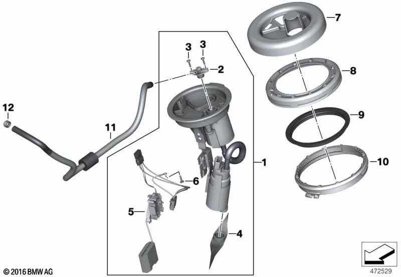 BMWレバレッジ付き本物の燃料ポンプユニット（16148555171）| 1614855171