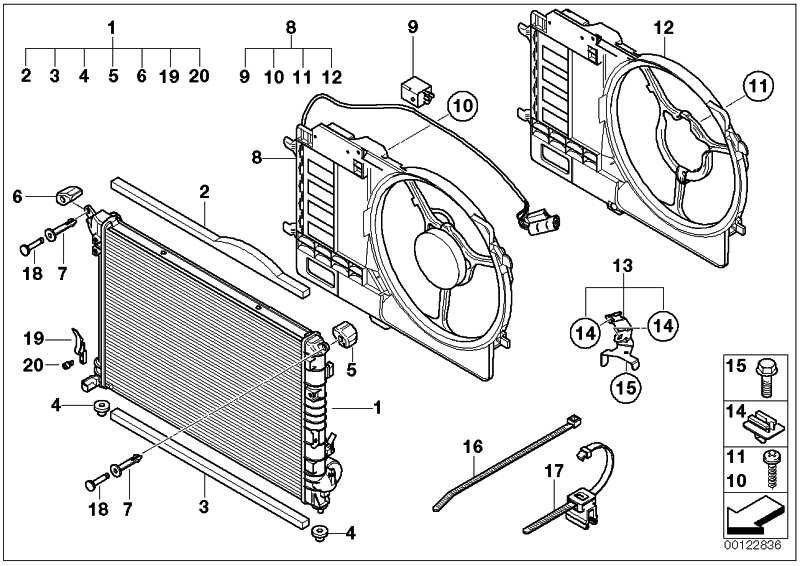 FAN 300W MINI（17117541092）のBMW純正ファンフレーム| 17117541092