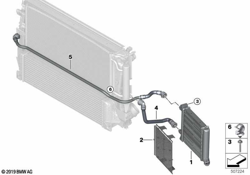 BMW本物の石の保護グリルb = 165mm（17119894813）| 17119894813