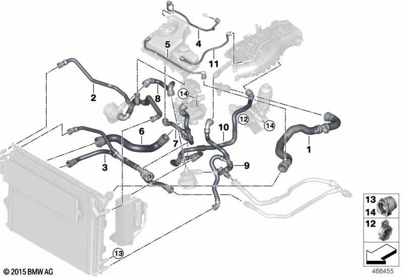 BMW純正ホースシリンダーヘッド補償コンテナ（17125A22621）| 17125A22621