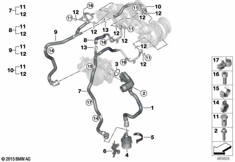 BMWクーラントポンプ熱交換の本物のヘッド（17127507147）| 17127507147