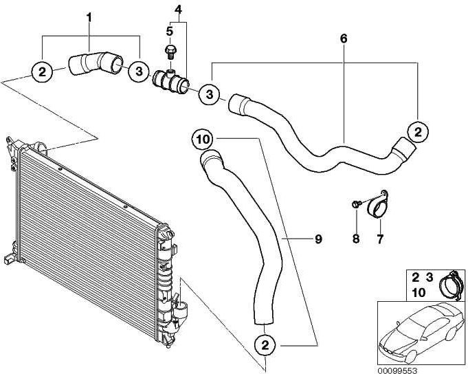 BMW本物のクーラントホースミニ（17127515501）| 17127515501