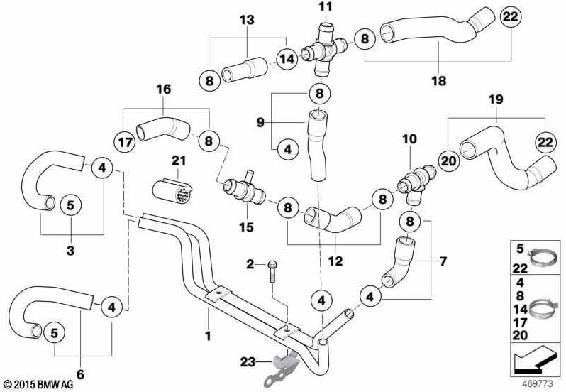BMW本物のクーラントホース（17127518575）| 17127518575