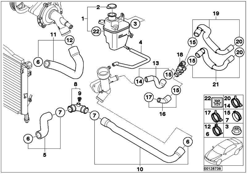 BMW本物のクーラントホースミニ（17127526414）| 17127526414