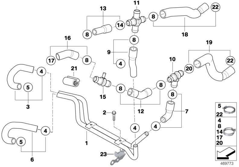 BMW本物のクーラントホース（17127527847）| 17127527847