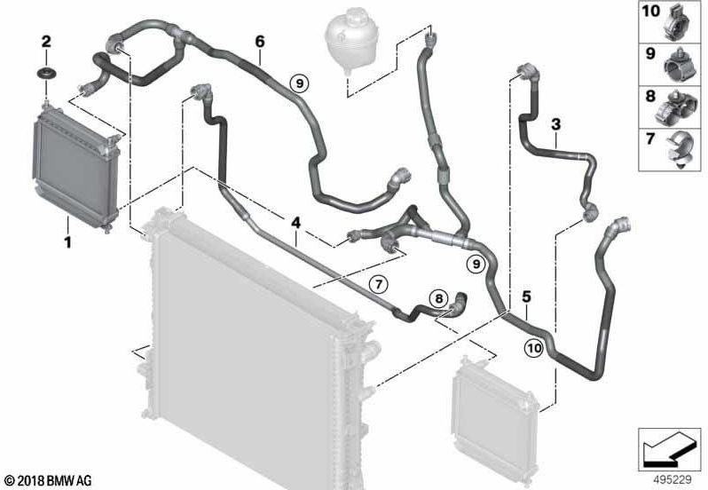 BMW本物のホースリーダルエアクーラー（17128053467）| 17128053467