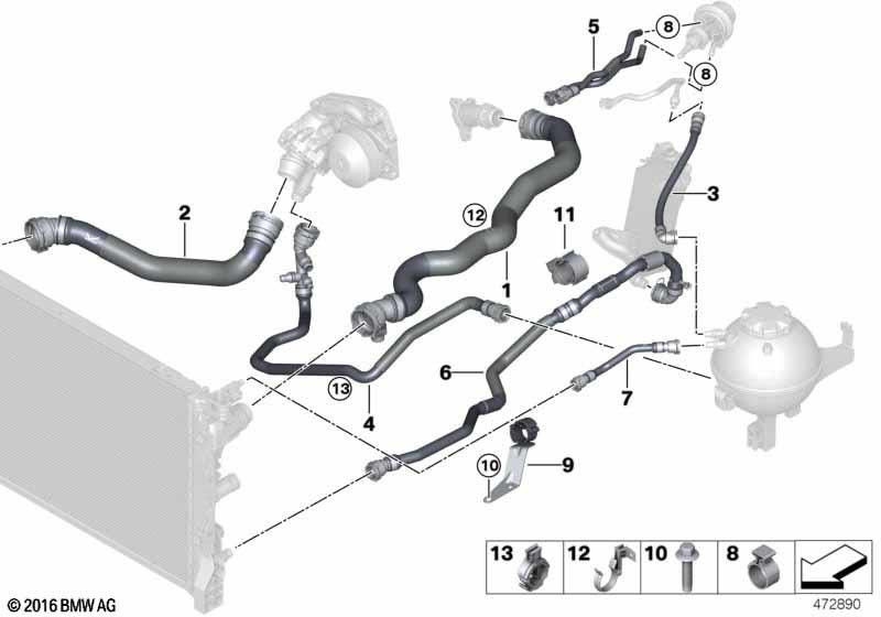 BMW純正ホーススクロシングユニット（17128473960）| 17128473960