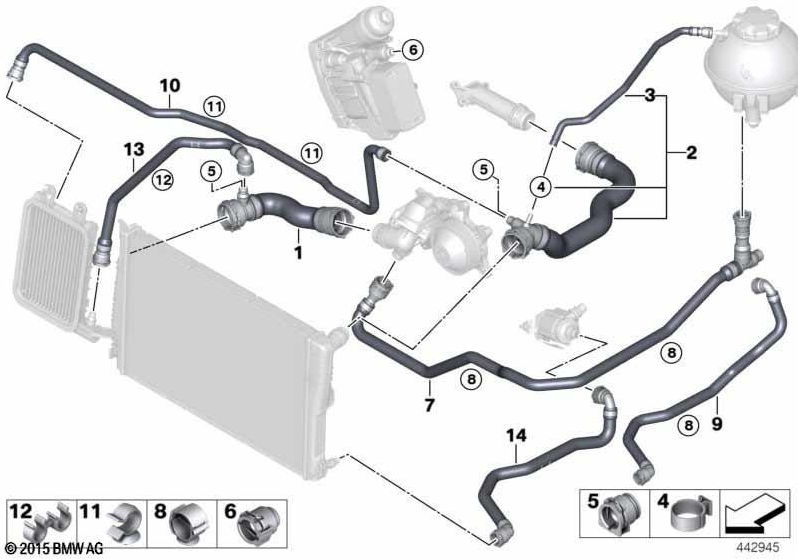 BMW純正クーラントホース（17128571346）| 17128571346