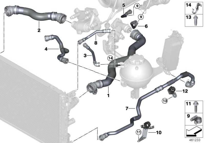 BMW純正ホースクーラントクーラー7er（17128572905）| 17128572905