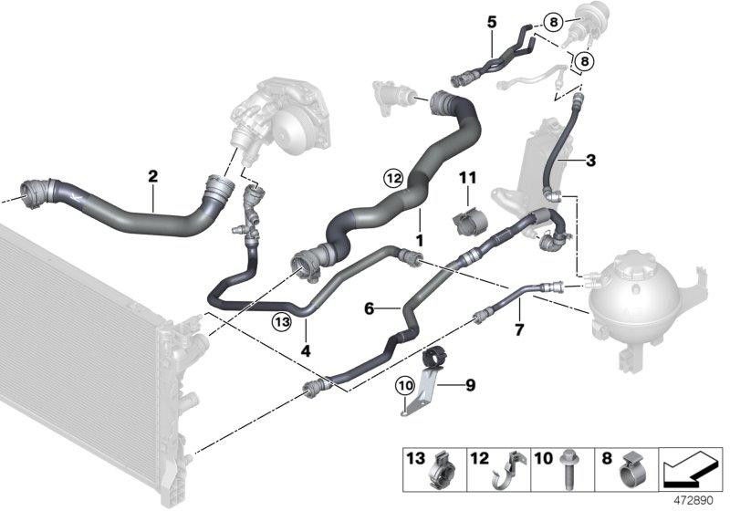 BMW純正ホースクーラントクーラー（17128572911）| 17128572911
