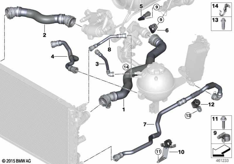 BMW純正ホースクーラントクーラー（17128573220）| 17128573220