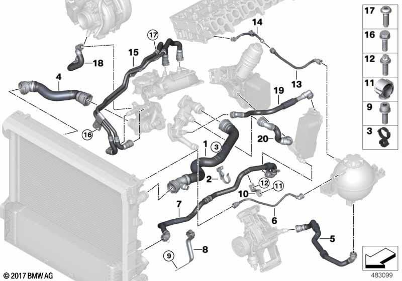 BMW純正ホースシリンダーヘッド（17128577056）| 17128577056