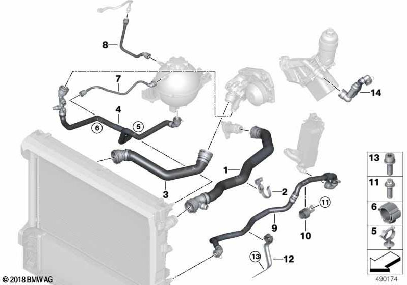 BMW純正ホースクーラントクーラー（17128577063）| 17128577063