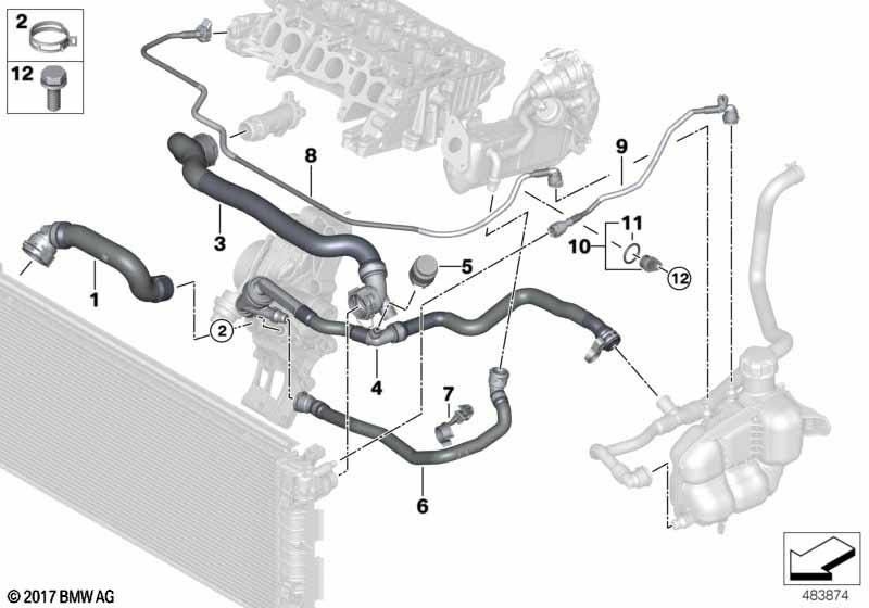 BMW純正ホースシリンダーヘッド（17128580478）| 17128580478