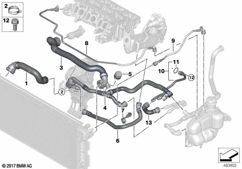 BMW純正ホース補償コンテナ（17128580483）| 17128580483