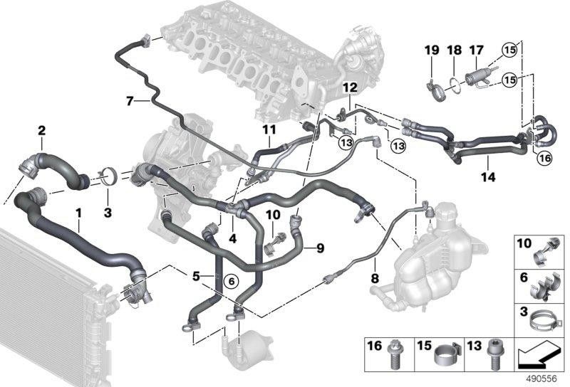 BMW純正ホースクーラントポンプ（17128580486）| 17128580486