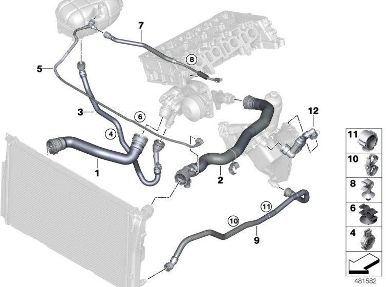 BMW純正ホースクーラントクーラーサーモスタット（17128589900）| 17128589900