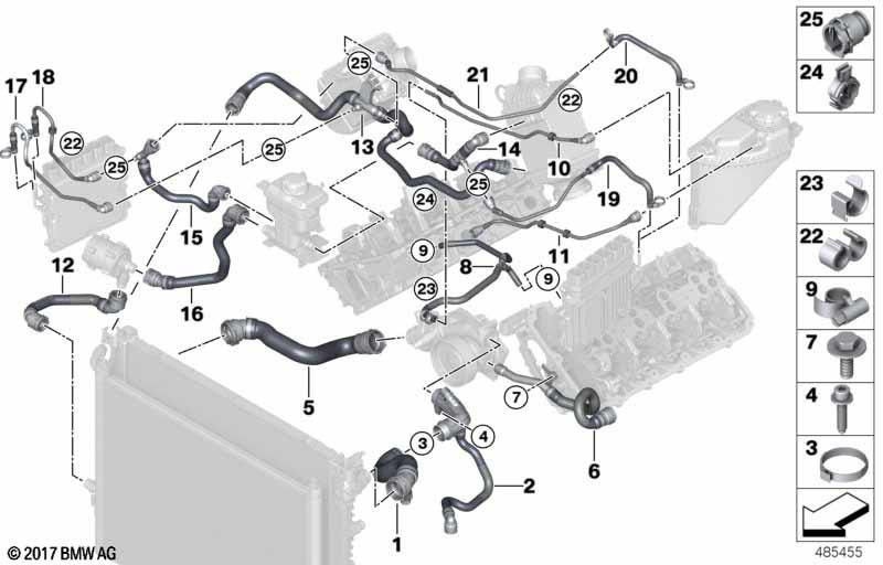 BMW本物のヘッドレディルエアリカイドレーション（17128602680）| 17128602680