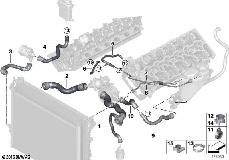 BMWクーラントポンプクーラーの本物のヘッド（17128602729）| 17128602729