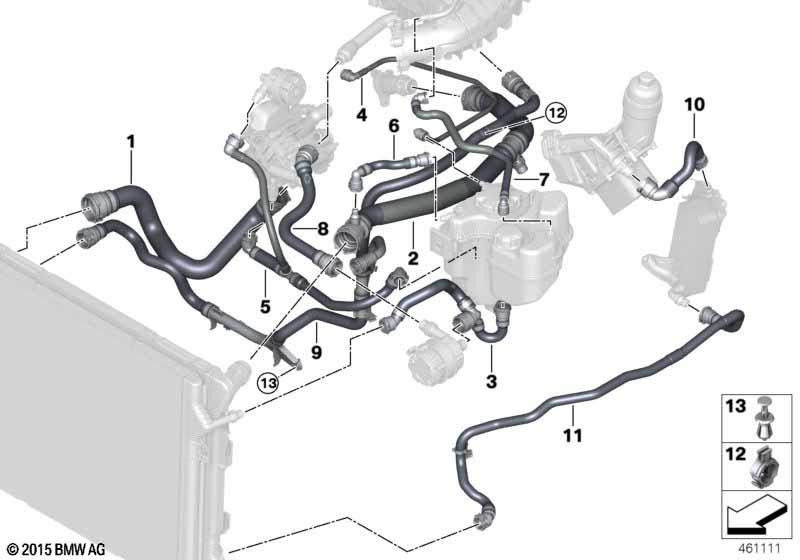 BMW純正ホースクーラーエンジン（17128616528）| 17128616528