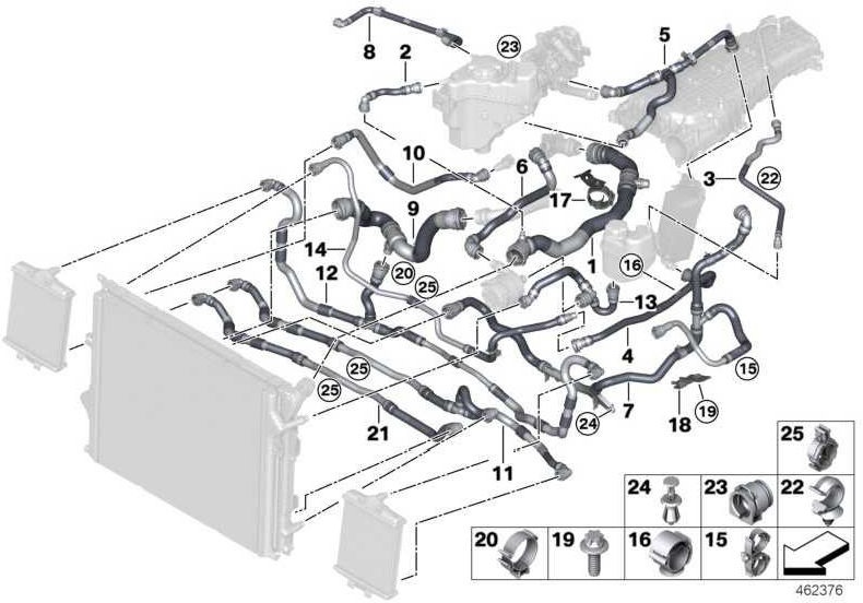 BMW純正ホースクーラントクーラー（17128616560）| 17128616560