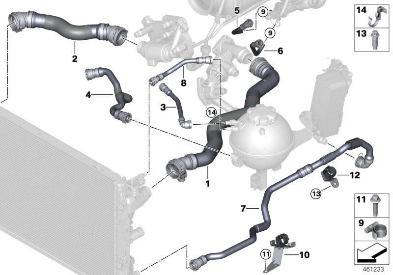 BMW純正ホルタークーラントホース（17128619737）| 17128619737