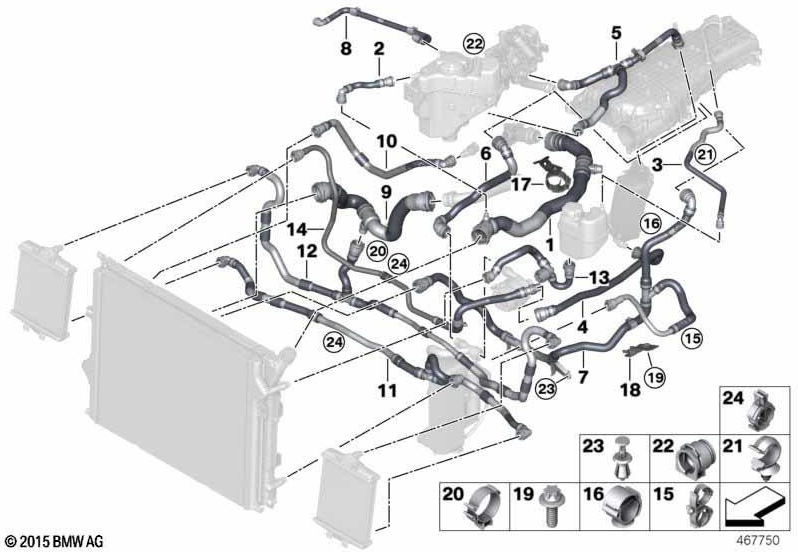 BMW純正ホースクーラーエンジン（17128633482）| 17128633482