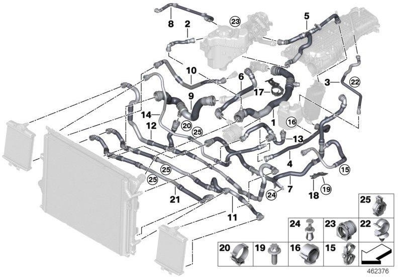 BMW純正ホースクーラントクーラー（17128633483）| 17128633483