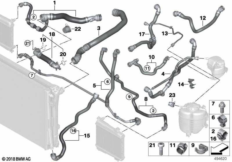BMWクーリング機能クーラーの本物のヘッド（17128653614）| 17128653614