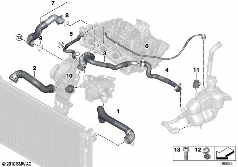 BMW純正ホースクーラートップサーモスタット（17128658481）| 17128658481