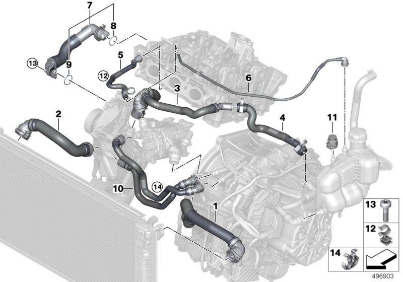 BMW純正ホースギアオイル熱交換器（17128658489）| 17128658489