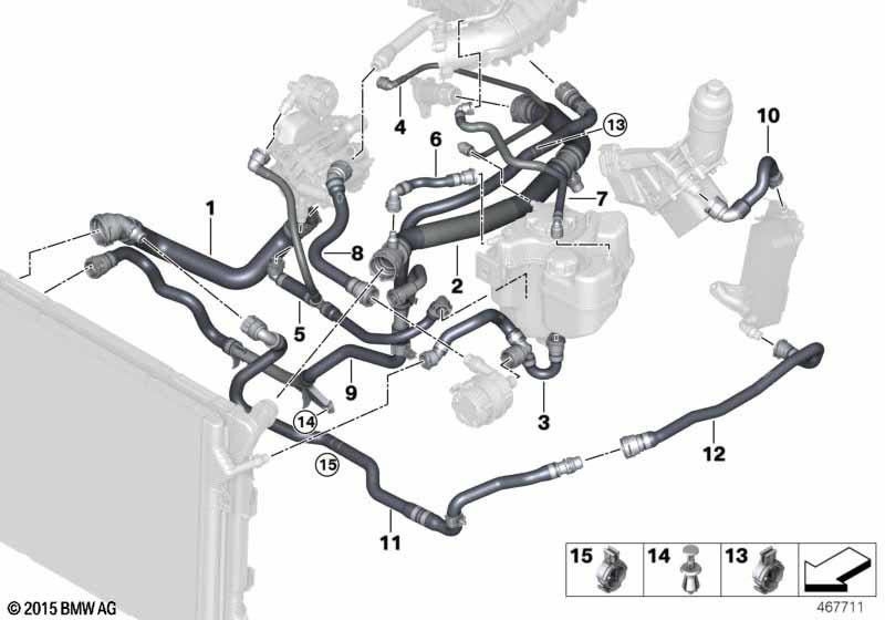 BMW純正ホースクーラントクーラー（17128662837）| 17128662837