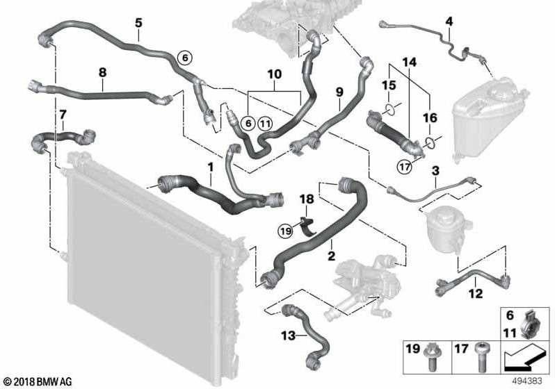 BMW純正パイプ補償コンテナシリンダーヘッド（17128678503）| 17128678503