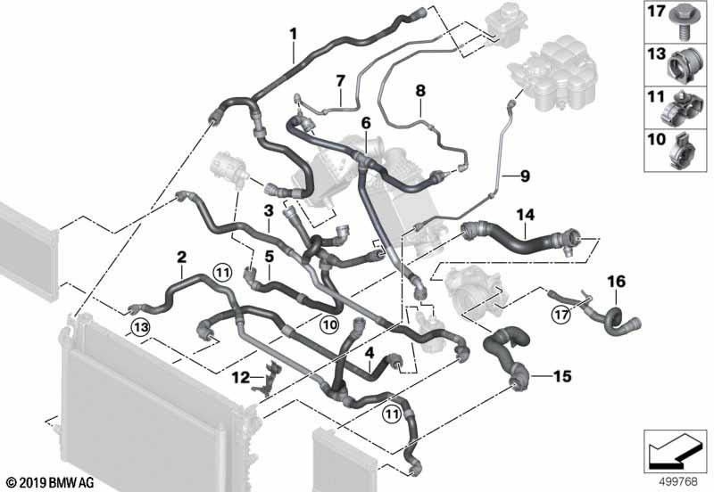 BMWクーラークーラントポンプの本物のヘッド（17128747914）| 17128747914
