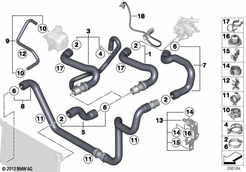 BMW本物のクーラントホース（17129800478）| 17129800478