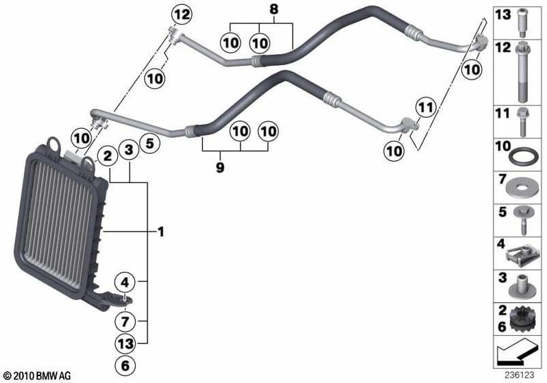 BMW純正Motorölkühler（17217601536）| 17217601536