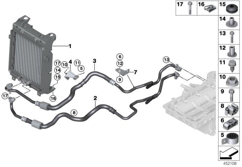 BMW純正Motorölkühler（17217645693）| 17217645693