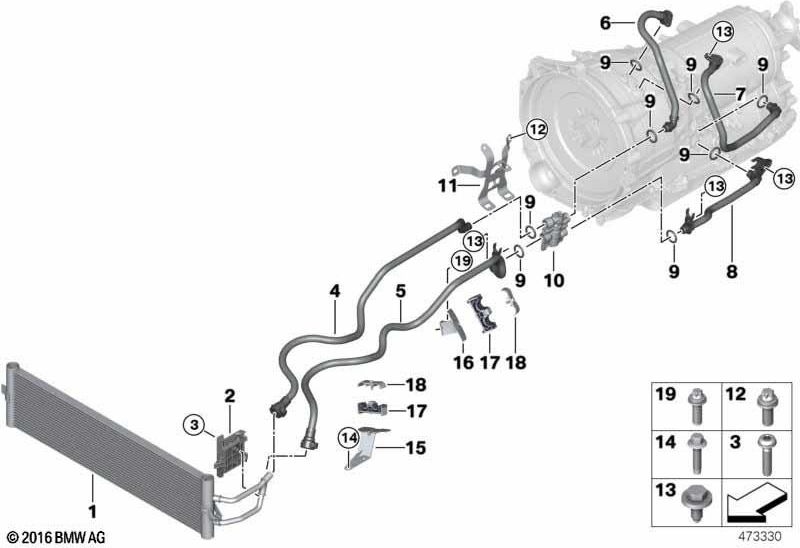 BMW本物のギアオイルクーラー（17218619386）| 17218619386