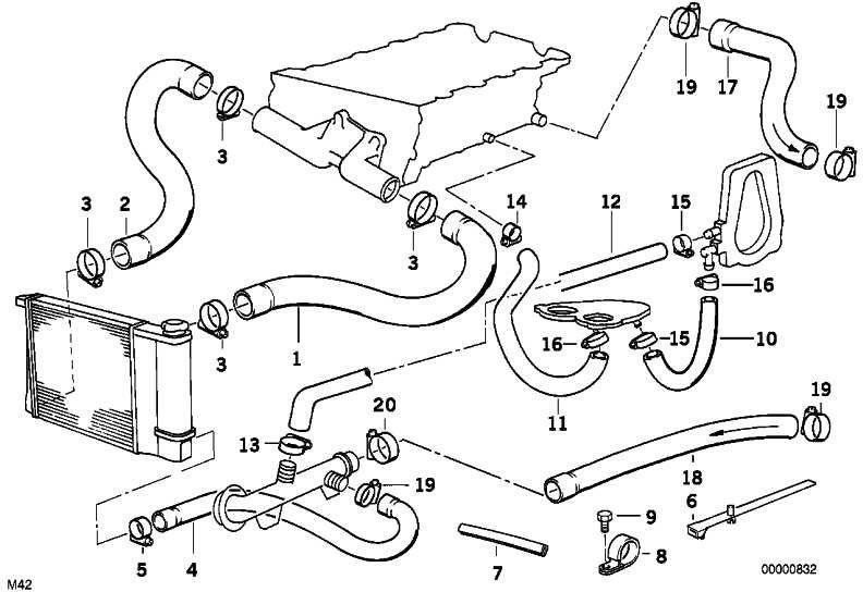 BMW純正ホースホルダーD = 18/20 1シリーズ5シリーズ7シリーズX1 X3 X5 Z4（17221341603）| 17221341603