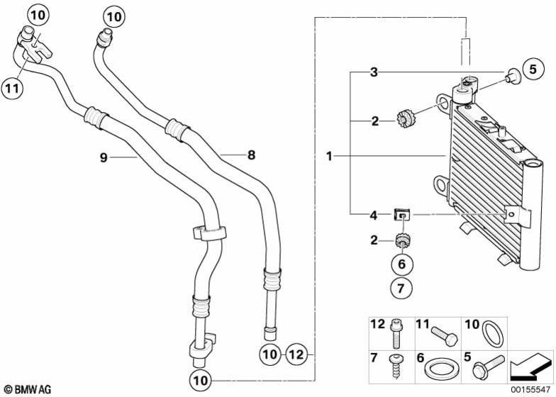 BMW純正モーターオイル冷却ラインリターン（17223448666）| 17223448666