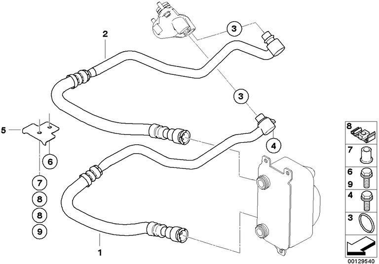 BMW純正ホルターモーターオイル冷却ライン（17227528610）| 17227528610