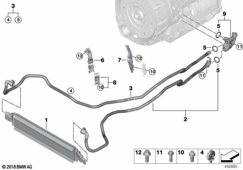 BMW本物のギアオイル冷却リターン（17228654898）| 17228654898