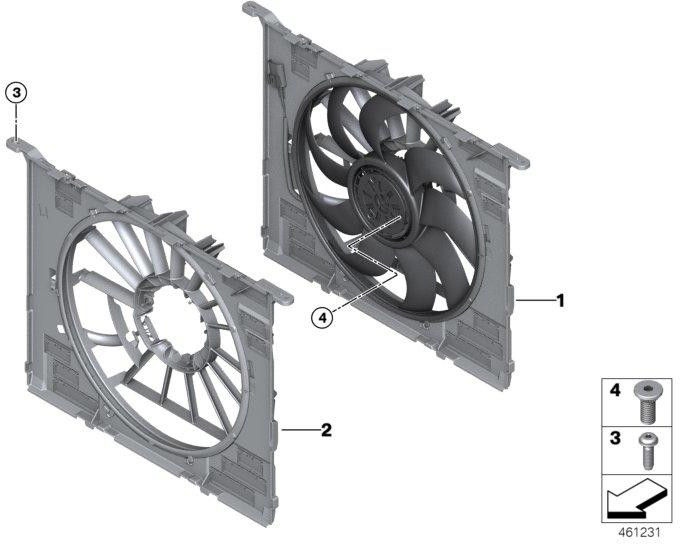 ファン1000W（17427953398）のBMW本物のファンフレーム| 17427953398