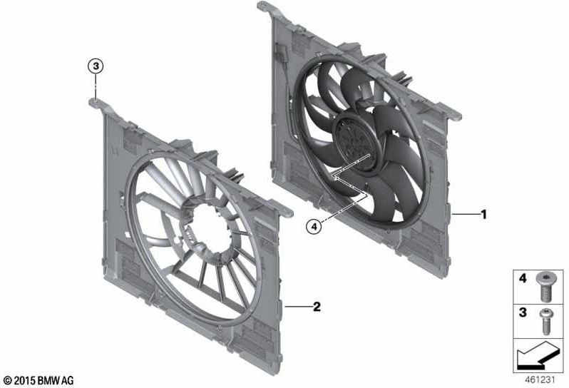 ファン400W（17428472266）のBMW純正ファンフレーム| 17428472266