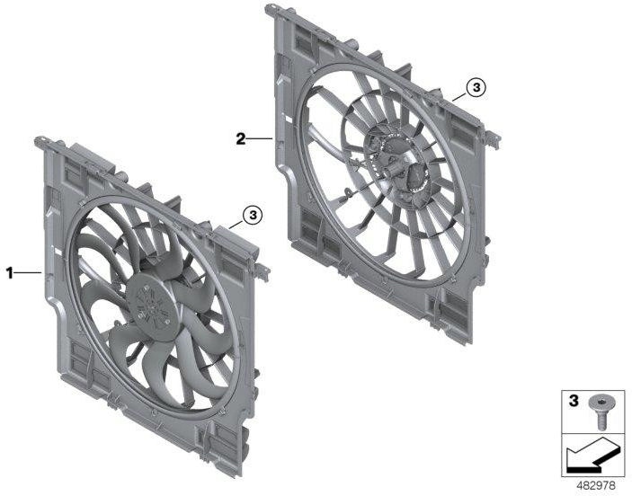 ファン400W（17428487636）のBMW純正ファンフレーム| 17428487636