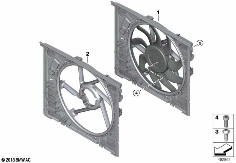 FAN 500W（1742866816）のBMW純正ファンフレーム| 1742866816
